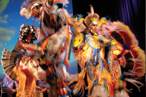 People dancing in cultural costume