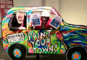 Man and woman in a Paint your Town Car