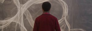 Man with his back turned
