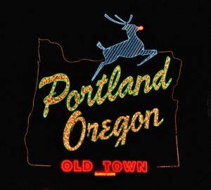 Portland Oregon - White Stag sign, Dec. 2010.