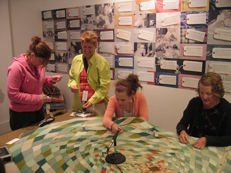 Career Opportunity grantee Marie Watt involves others in creating her artwork, stitching pieces from reclaimed blankets. Photo courtesy of the Oregon Arts Commission and the artist